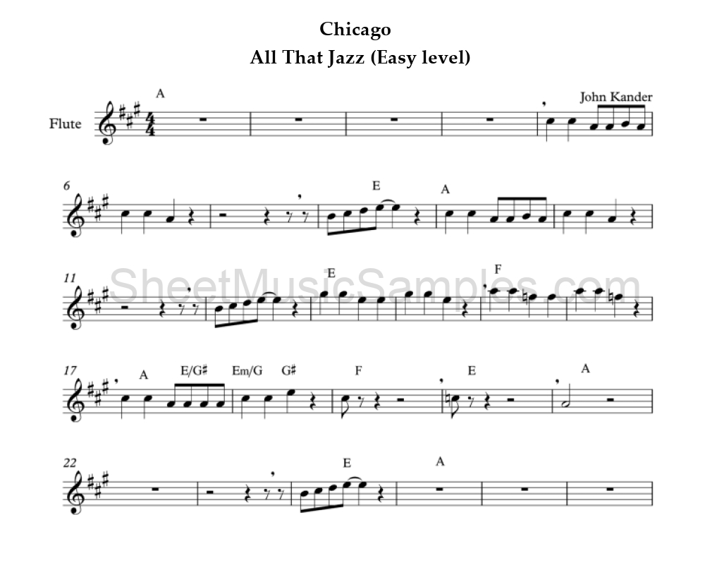 Chicago - All That Jazz (Easy level)