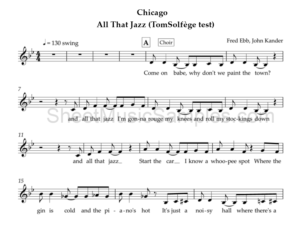 Chicago - All That Jazz (TomSolfège test)