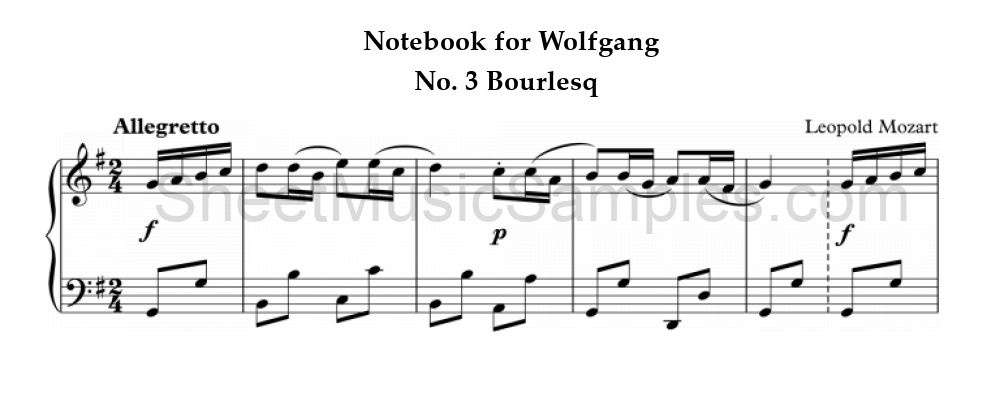 Notebook for Wolfgang - No. 3 Bourlesq