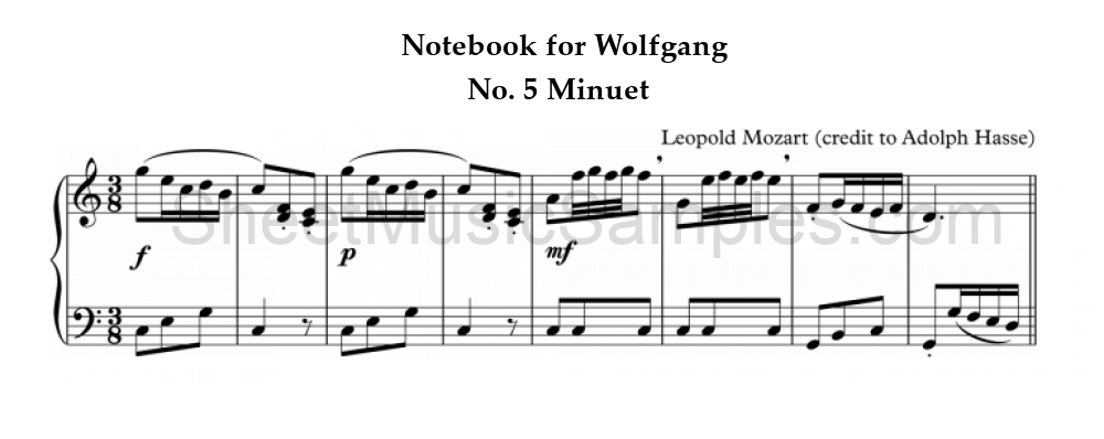 Notebook for Wolfgang - No. 5 Minuet