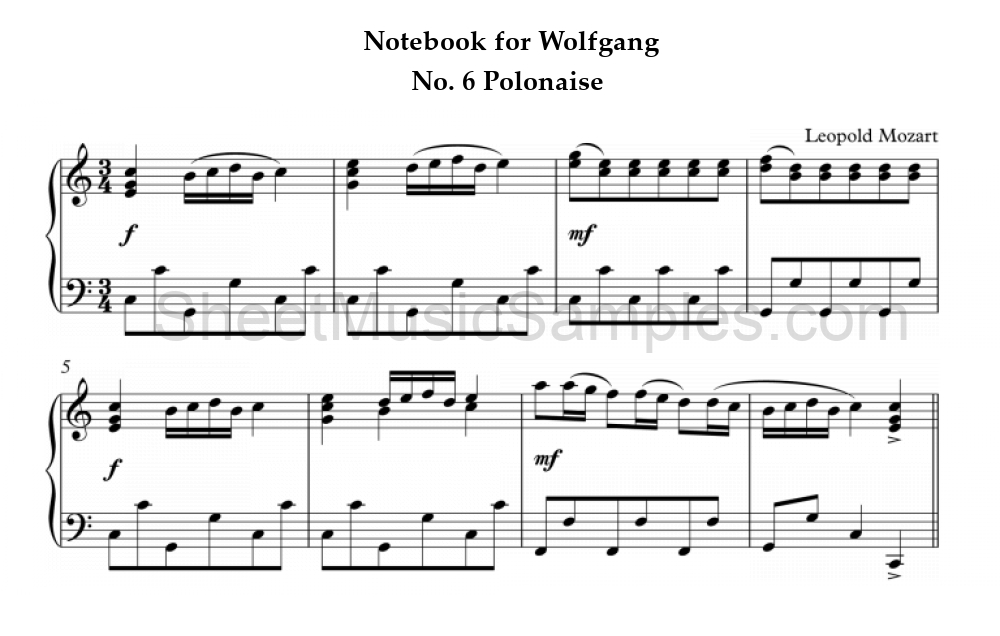 Notebook for Wolfgang - No. 6 Polonaise