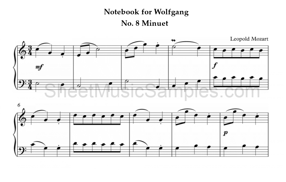 Notebook for Wolfgang - No. 8 Minuet