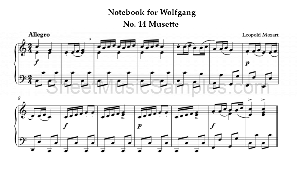 Notebook for Wolfgang - No. 14 Musette