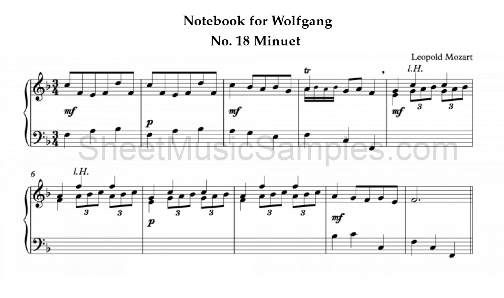 Notebook for Wolfgang - No. 18 Minuet