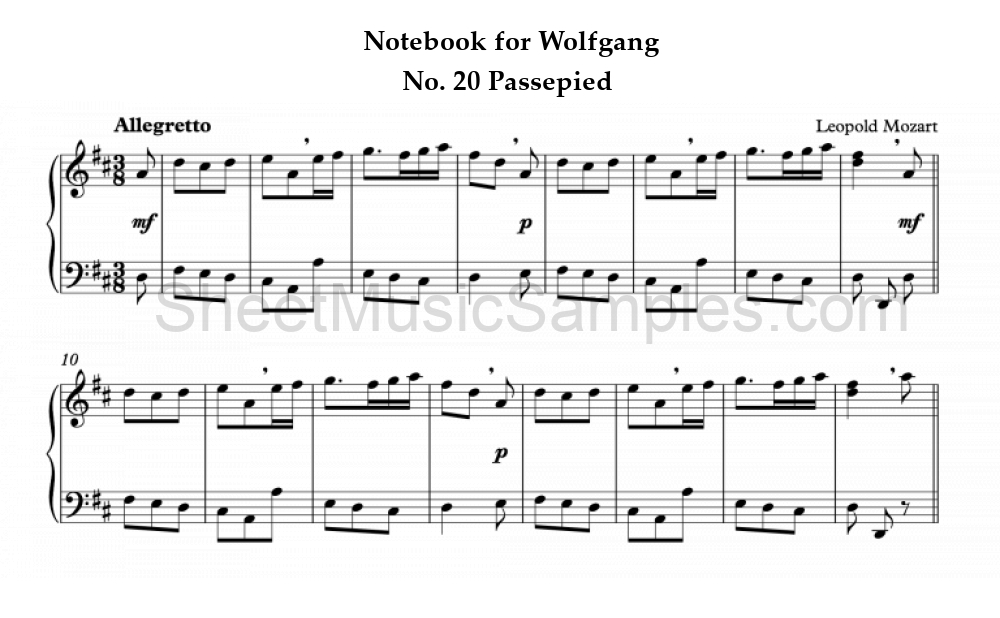 Notebook for Wolfgang - No. 20 Passepied