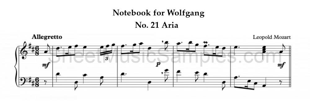 Notebook for Wolfgang - No. 21 Aria