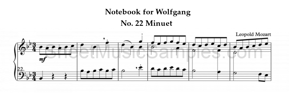 Notebook for Wolfgang - No. 22 Minuet