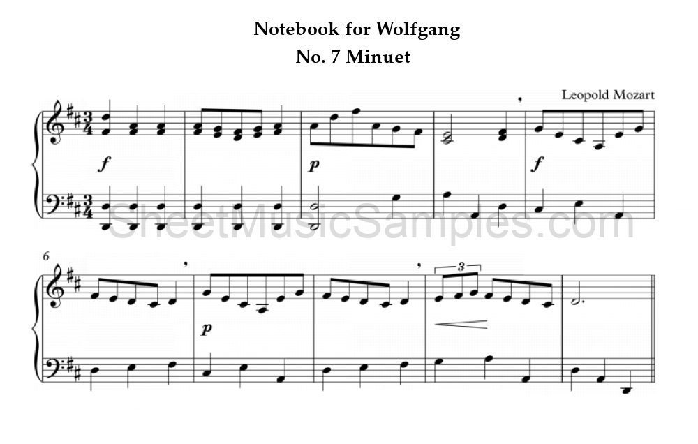 Notebook for Wolfgang - No. 7 Minuet