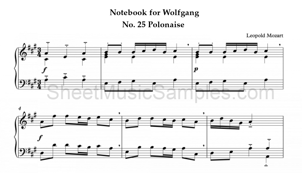 Notebook for Wolfgang - No. 25 Polonaise