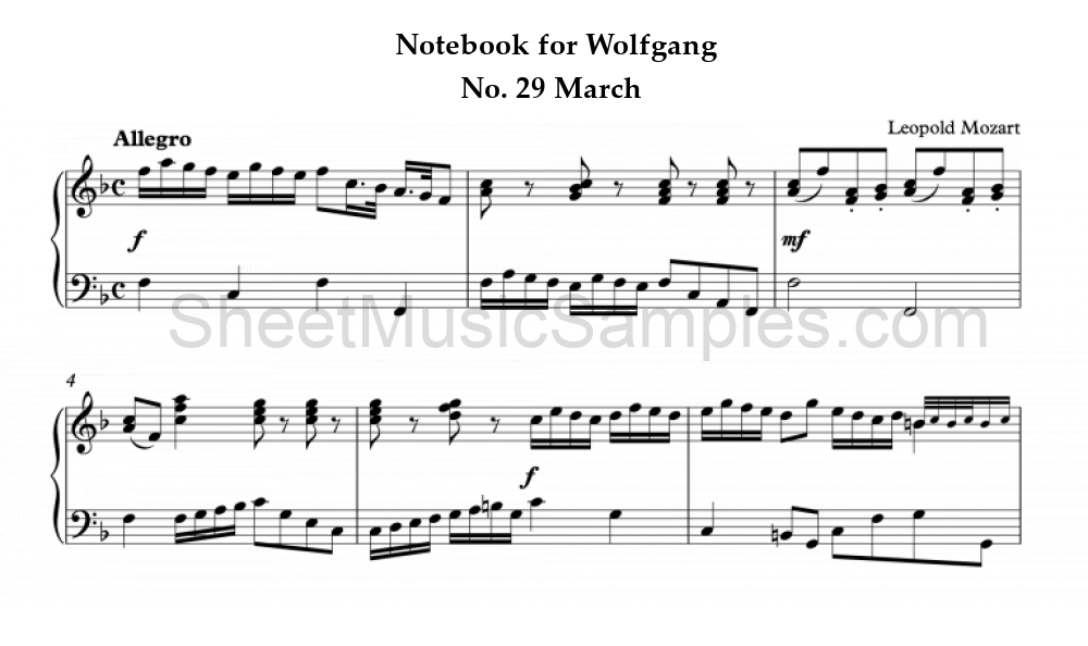 Notebook for Wolfgang - No. 29 March