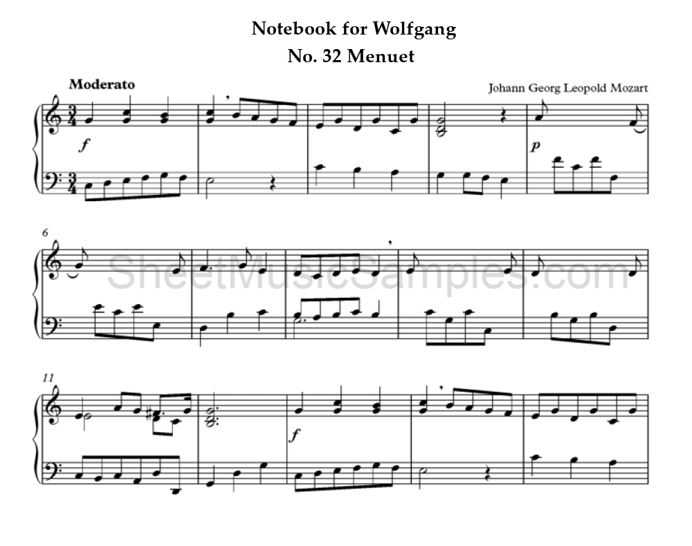 Notebook for Wolfgang - No. 32 Menuet