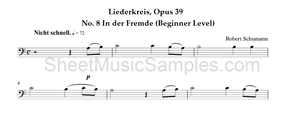 Liederkreis, Opus 39 - No. 8 In der Fremde (Beginner Level)