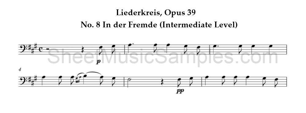 Liederkreis, Opus 39 - No. 8 In der Fremde (Intermediate Level)