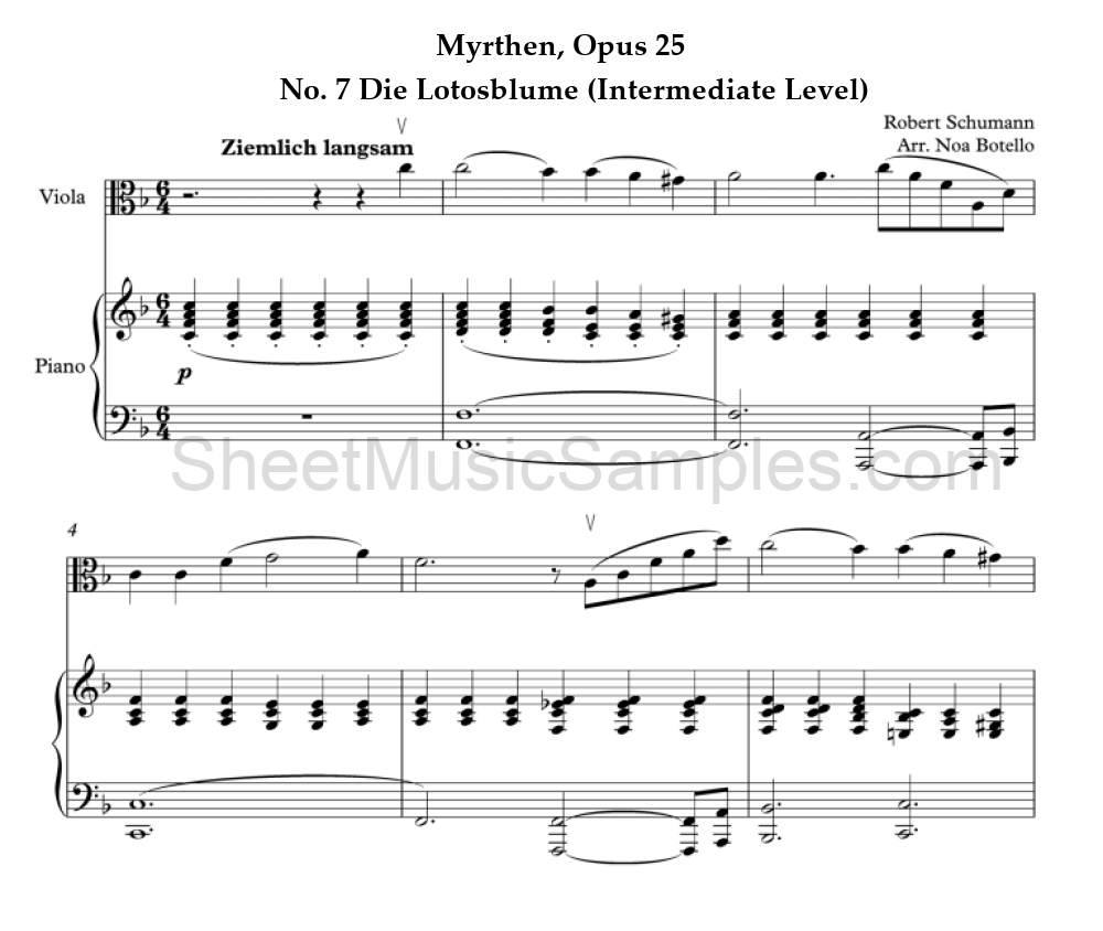 Myrthen, Opus 25 - No. 7 Die Lotosblume (Intermediate Level)