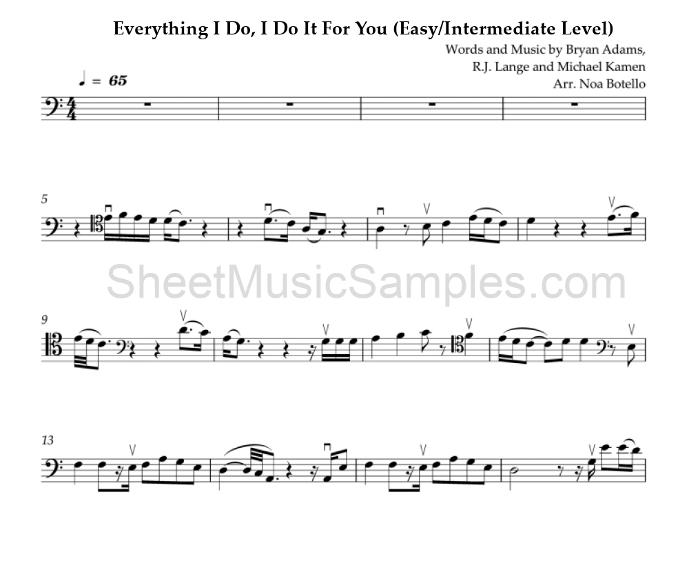 Everything I Do, I Do It For You (Easy/Intermediate Level)