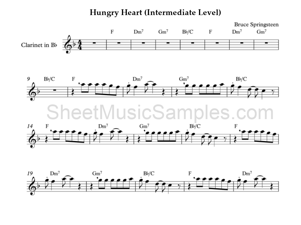 Hungry Heart (Intermediate Level)