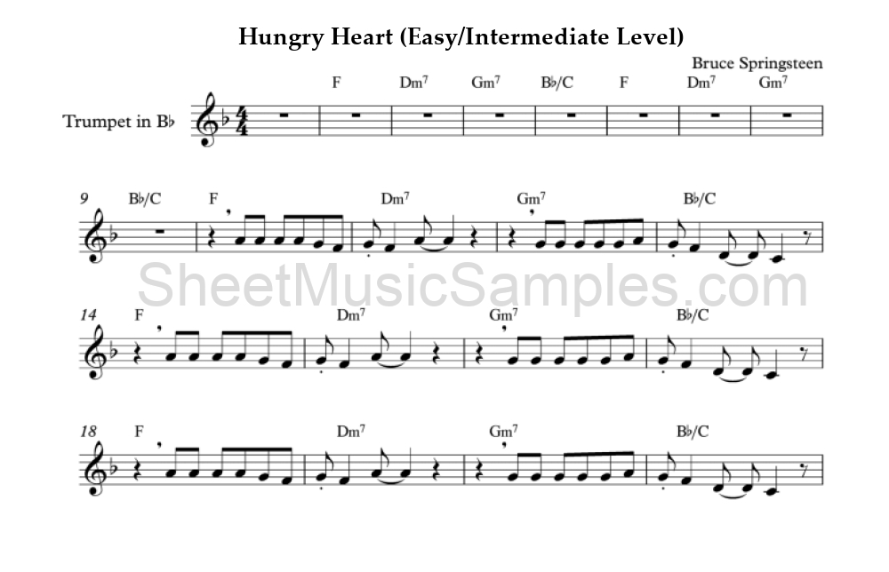 Hungry Heart (Easy/Intermediate Level)