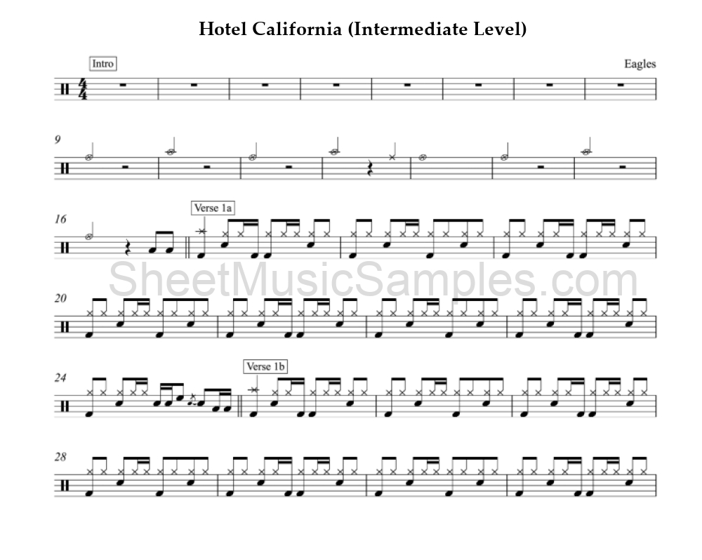 Hotel California (Intermediate Level)