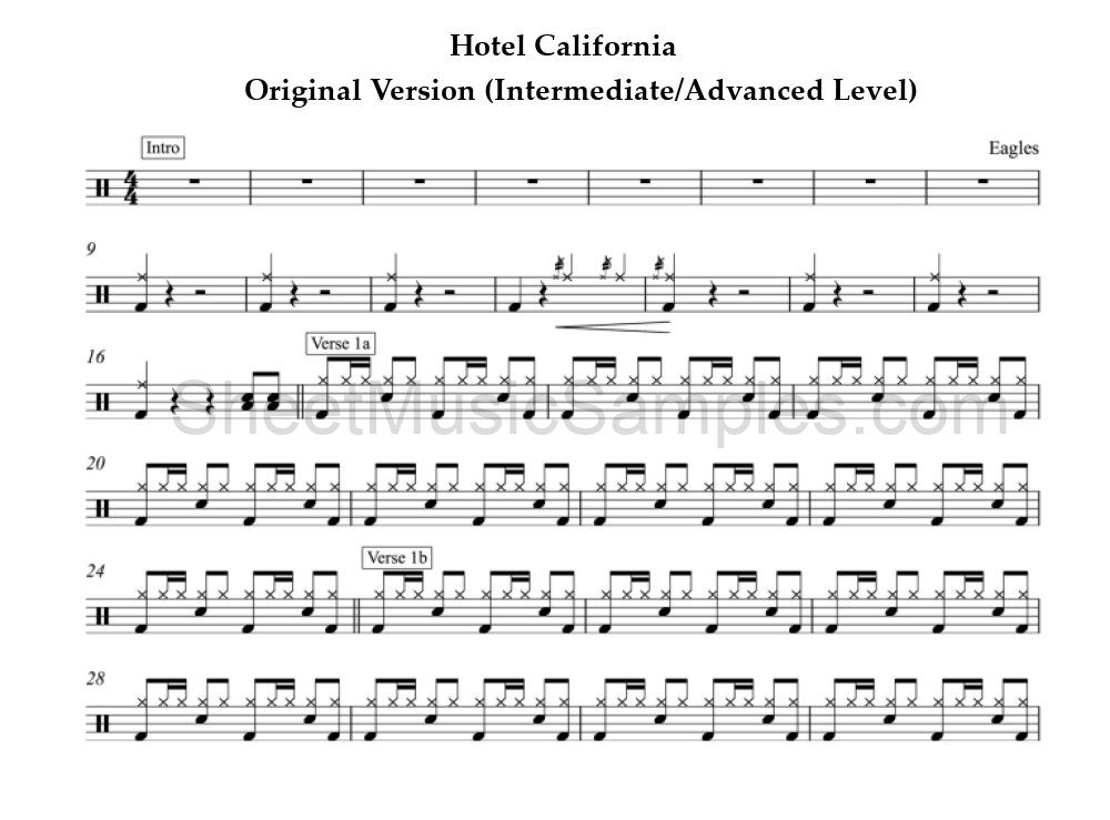 Hotel California - Original Version (Intermediate/Advanced Level)