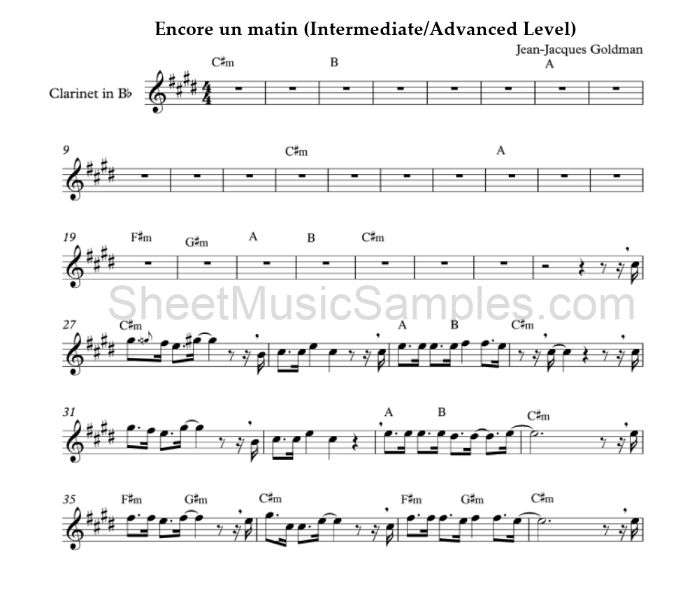 Encore un matin (Intermediate/Advanced Level)