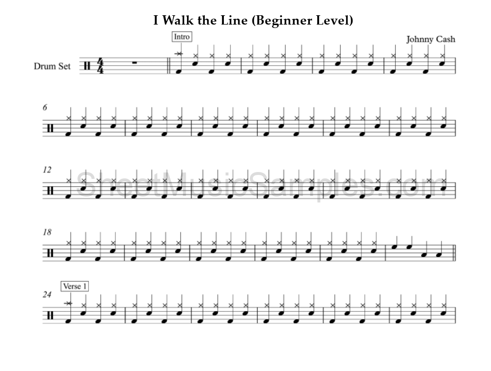 I Walk the Line (Beginner Level)