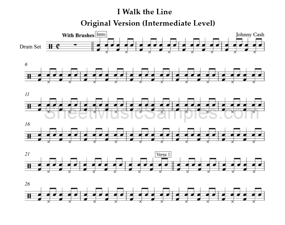 I Walk the Line - Original Version (Intermediate Level)