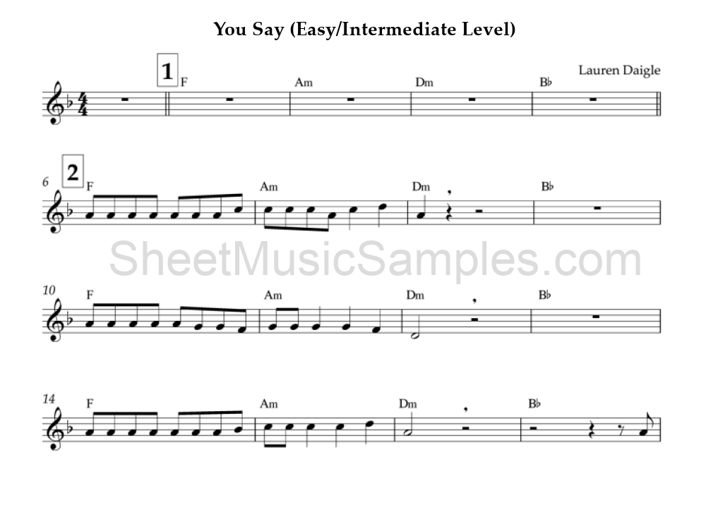 You Say (Easy/Intermediate Level)