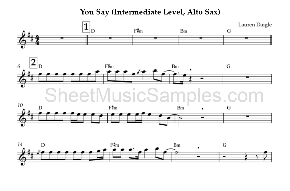 You Say (Intermediate Level, Alto Sax)