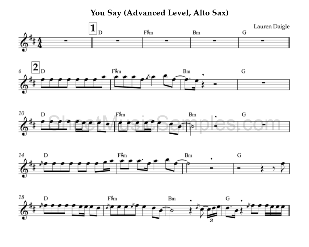 You Say (Advanced Level, Alto Sax)