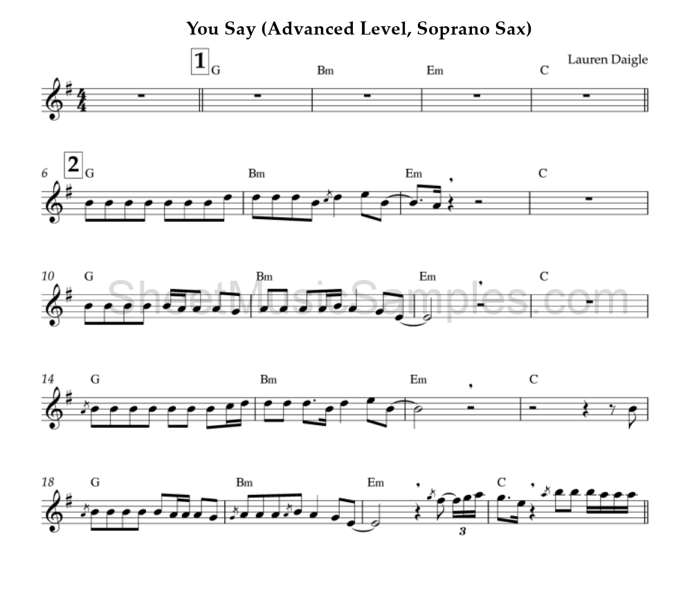 You Say (Advanced Level, Soprano Sax)