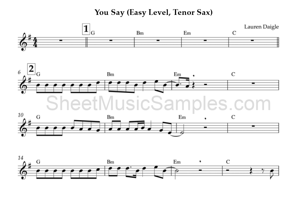 You Say (Easy Level, Tenor Sax)