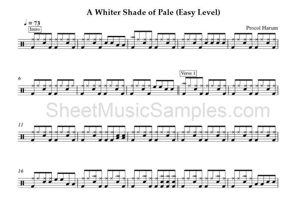 A Whiter Shade of Pale (Easy Level)