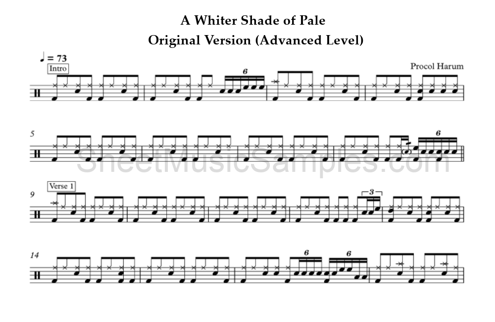 A Whiter Shade of Pale - Original Version (Advanced Level)