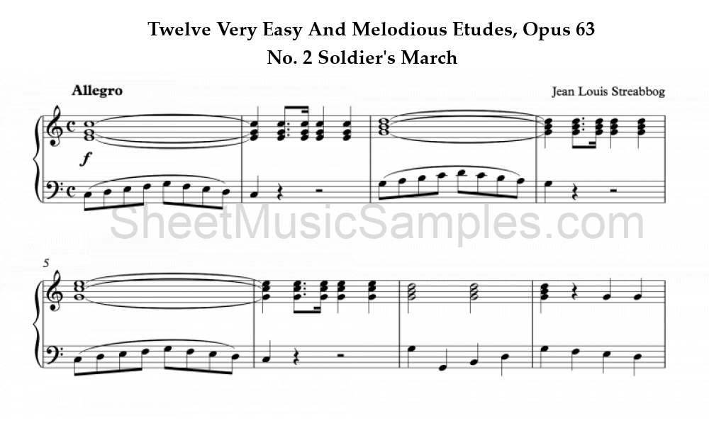 Twelve Very Easy And Melodious Etudes, Opus 63 - No. 2 Soldier's March