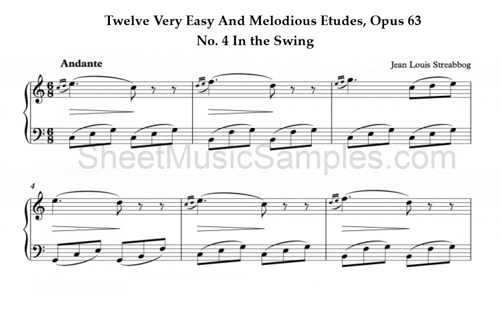 Twelve Very Easy And Melodious Etudes, Opus 63 - No. 4 In the Swing