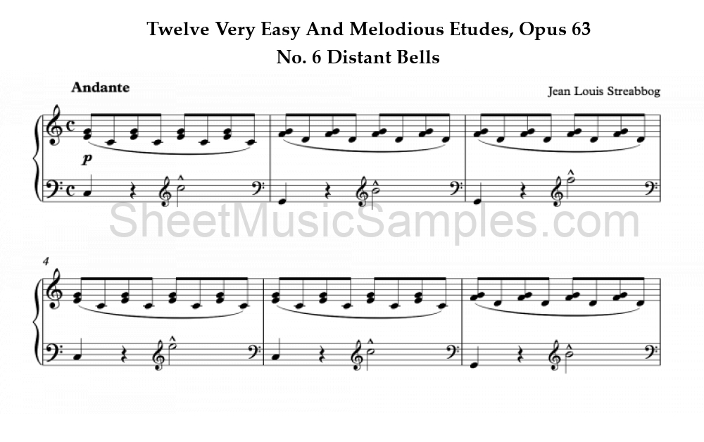 Twelve Very Easy And Melodious Etudes, Opus 63 - No. 6 Distant Bells