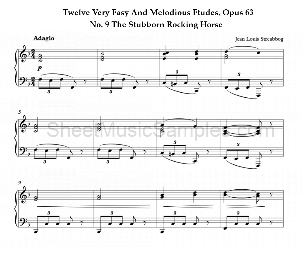 Twelve Very Easy And Melodious Etudes, Opus 63 - No. 9 The Stubborn Rocking Horse