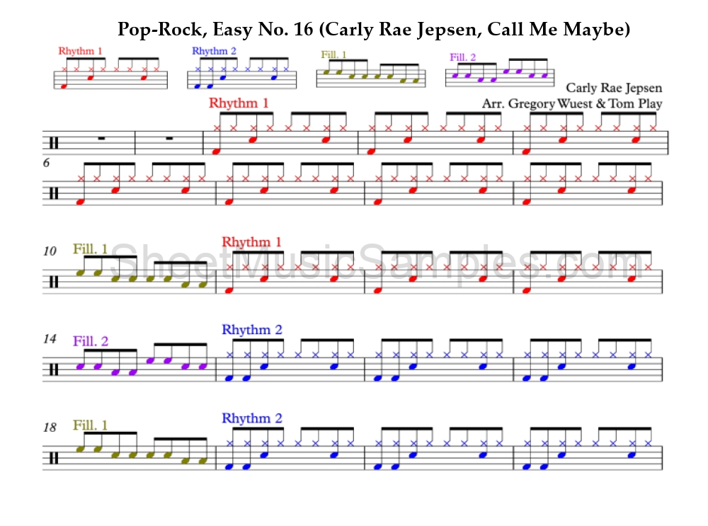 Pop-Rock, Easy No. 16 (Carly Rae Jepsen, Call Me Maybe)