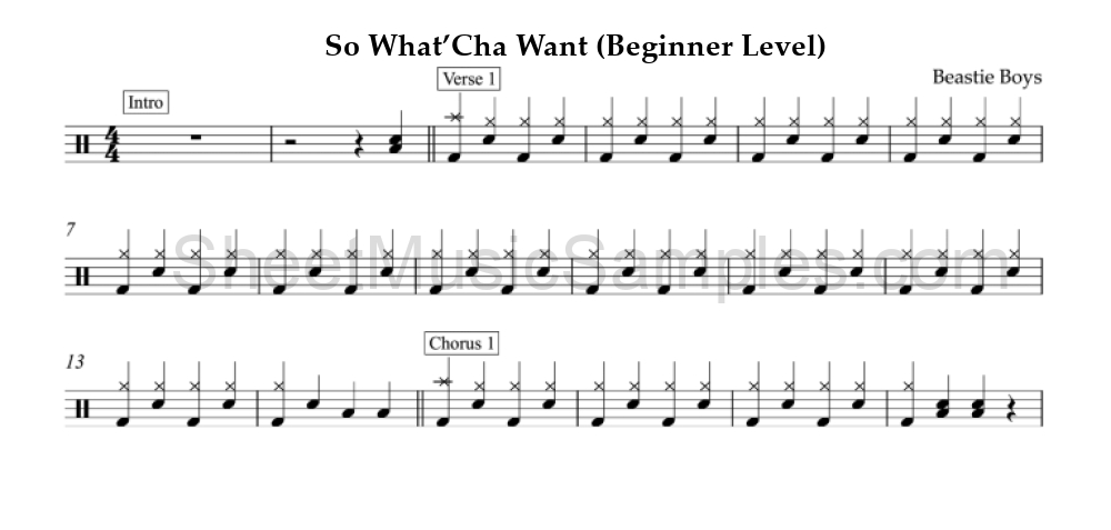 So What’Cha Want (Beginner Level)