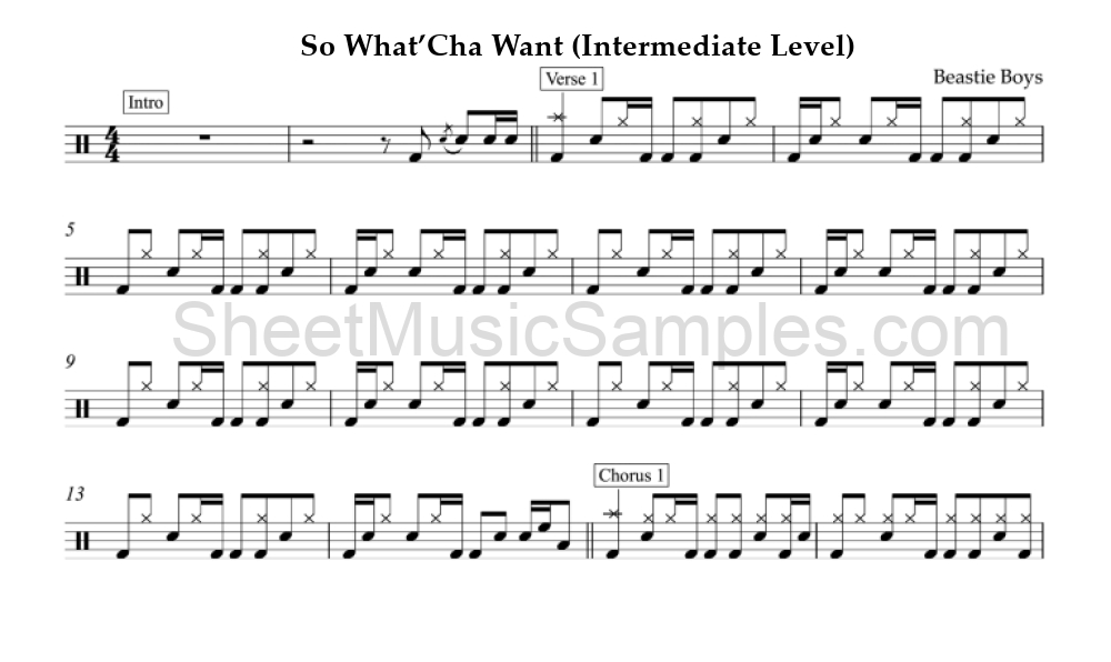 So What’Cha Want (Intermediate Level)