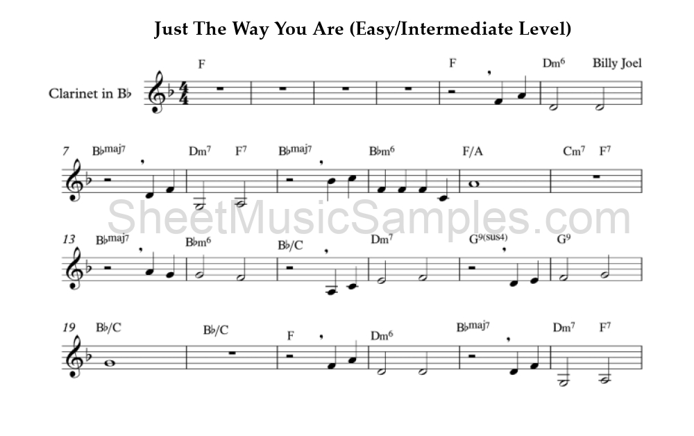 Just The Way You Are (Easy/Intermediate Level)