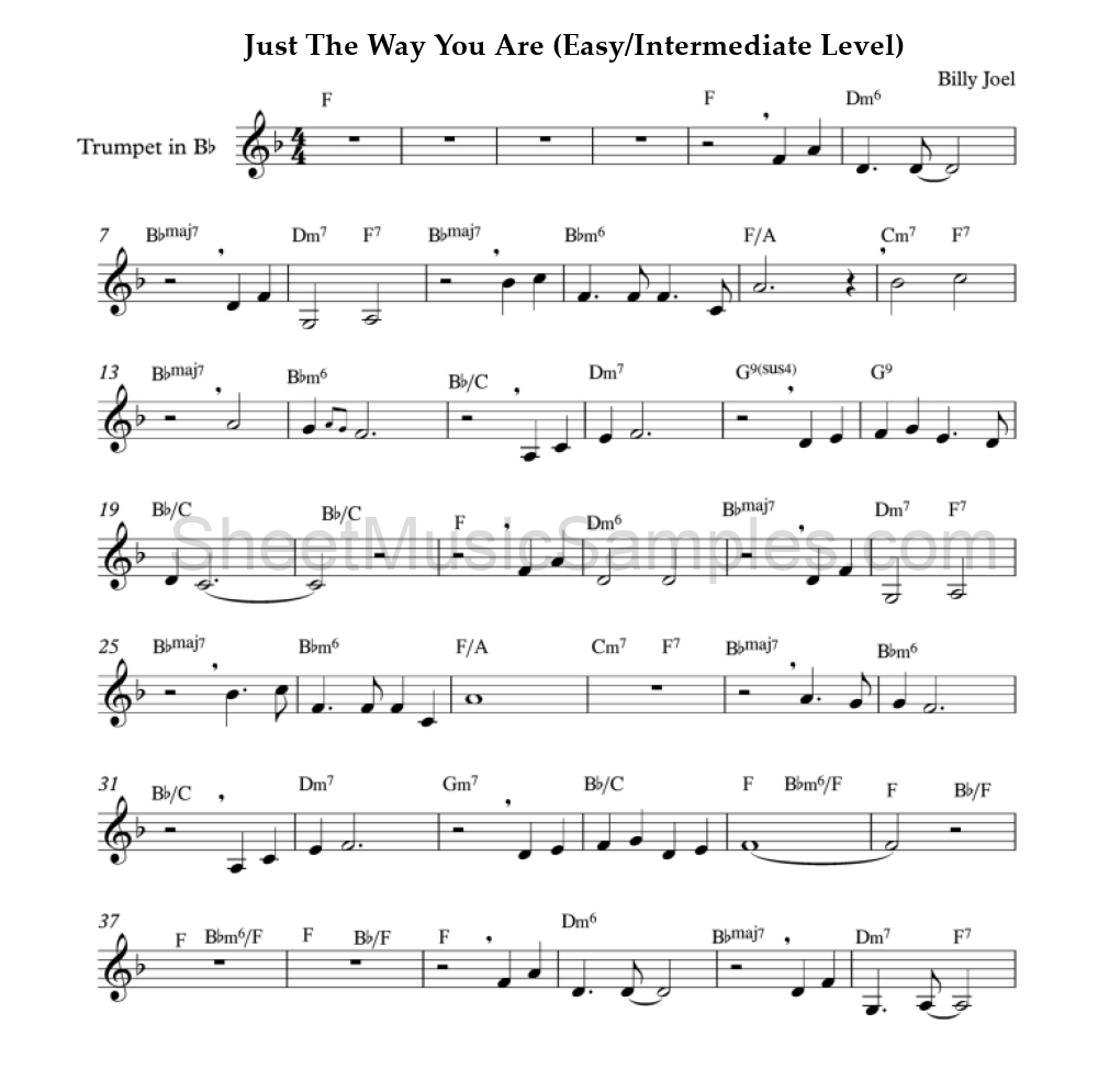 Just The Way You Are (Easy/Intermediate Level)