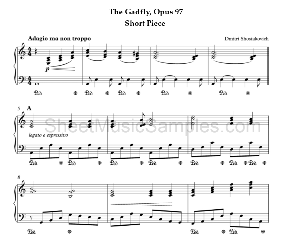 The Gadfly, Opus 97 - Short Piece