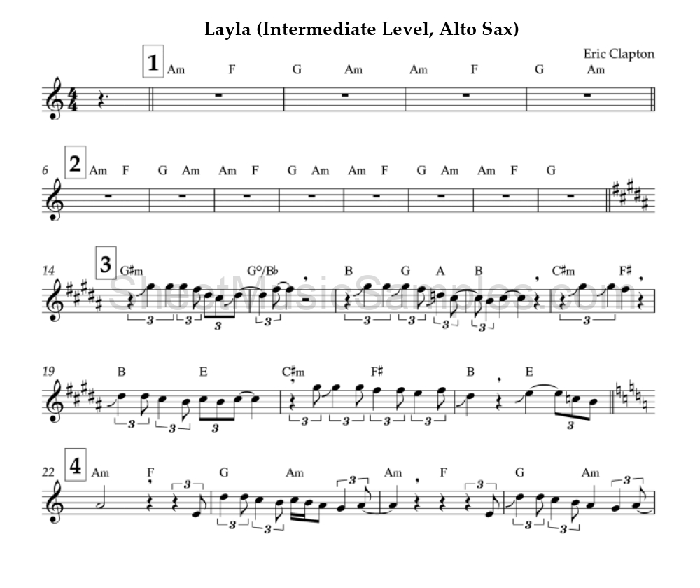 Layla (Intermediate Level, Alto Sax)