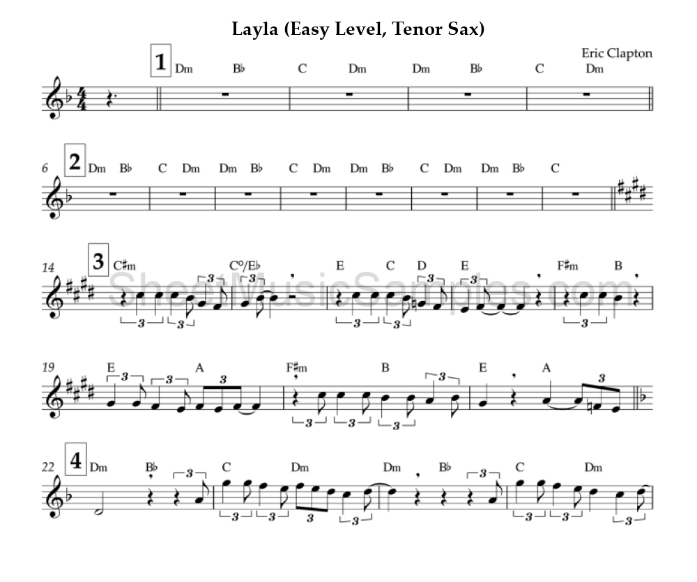 Layla (Easy Level, Tenor Sax)