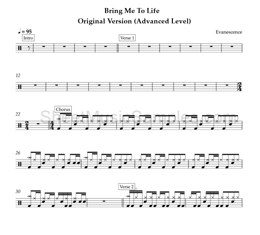 Bring Me To Life - Original Version (Advanced Level)