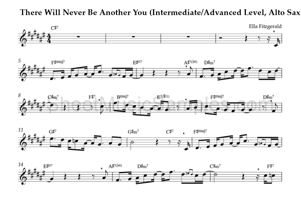 There Will Never Be Another You (Intermediate/Advanced Level, Alto Sax)