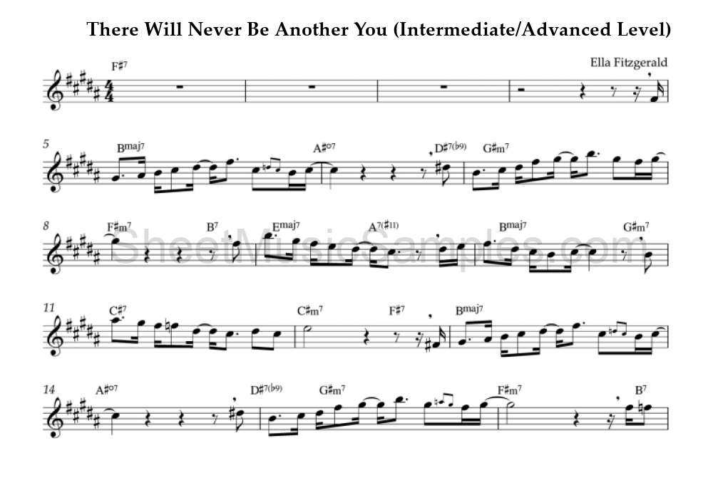 There Will Never Be Another You (Intermediate/Advanced Level)