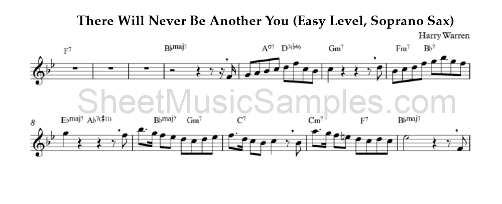 There Will Never Be Another You (Easy Level, Soprano Sax)