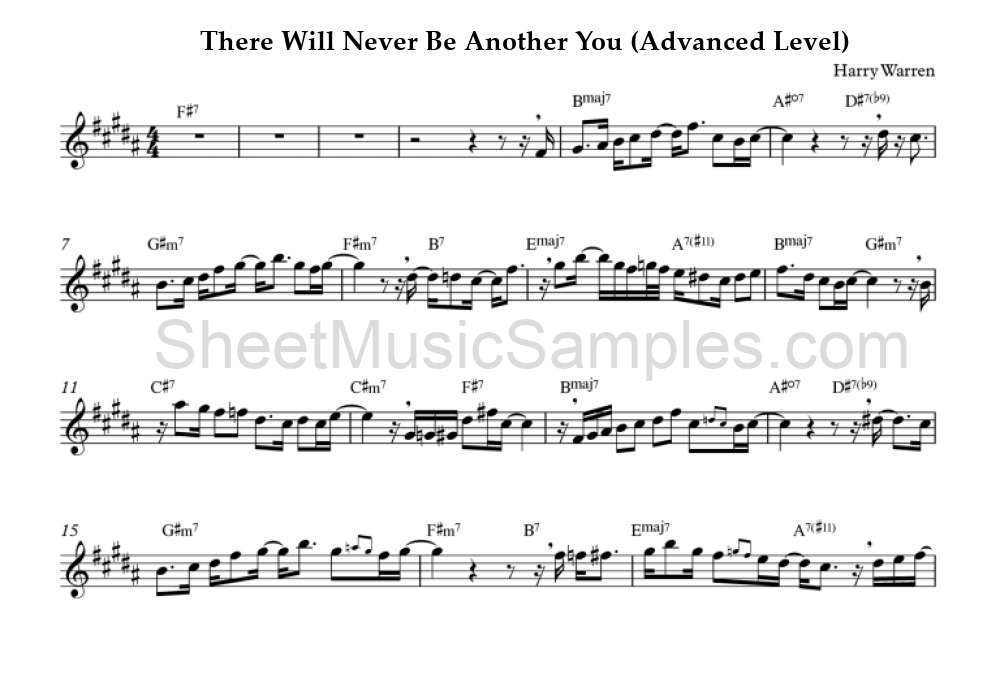 There Will Never Be Another You (Advanced Level)